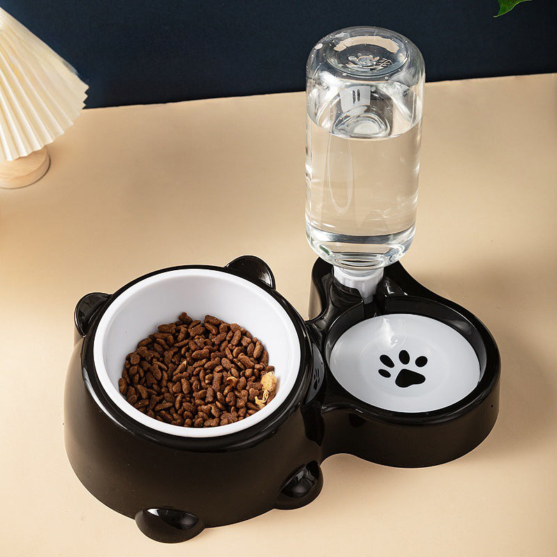 Feeder and water dispenser set for cats and dogs