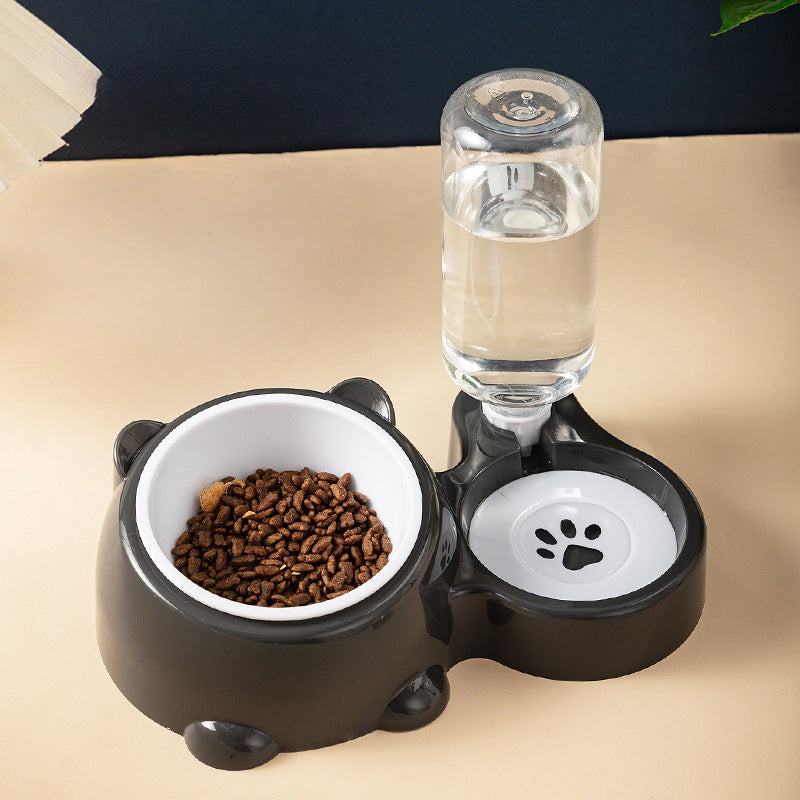 Feeder and water dispenser set for cats and dogs