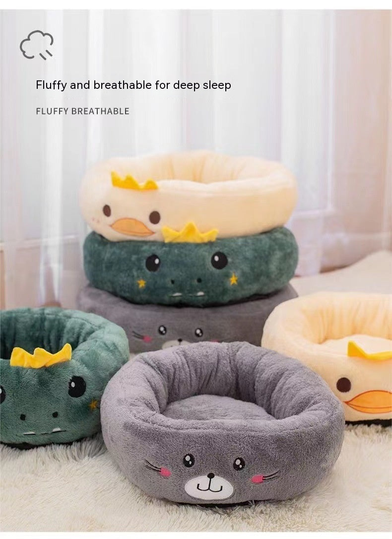 Cartoon Embroidery Four Seasons Universal Winter Warm Pet Bed