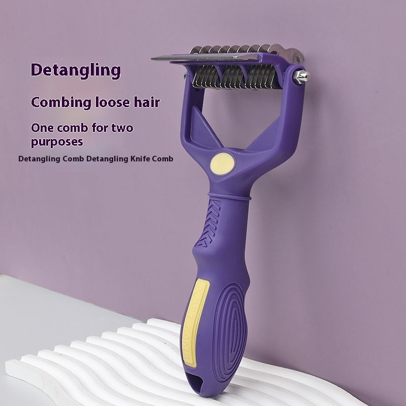 Multifunctional comb for untangling knots in dogs and cats