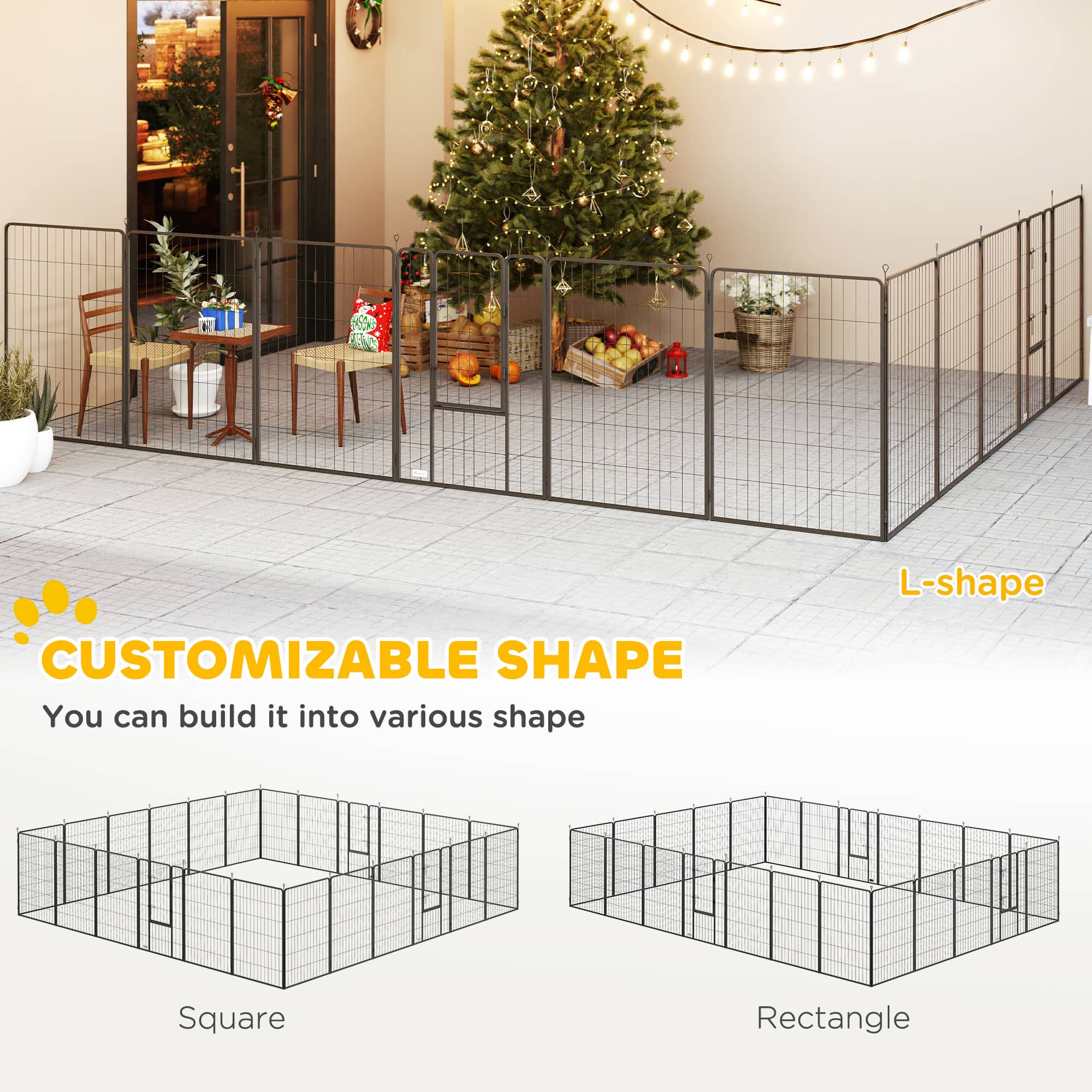 Dog Playpen For Indoor Outdoor, 24 Panels