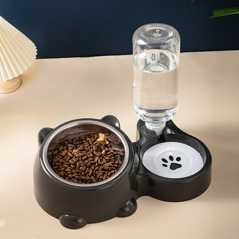 Feeder and water dispenser set for cats and dogs