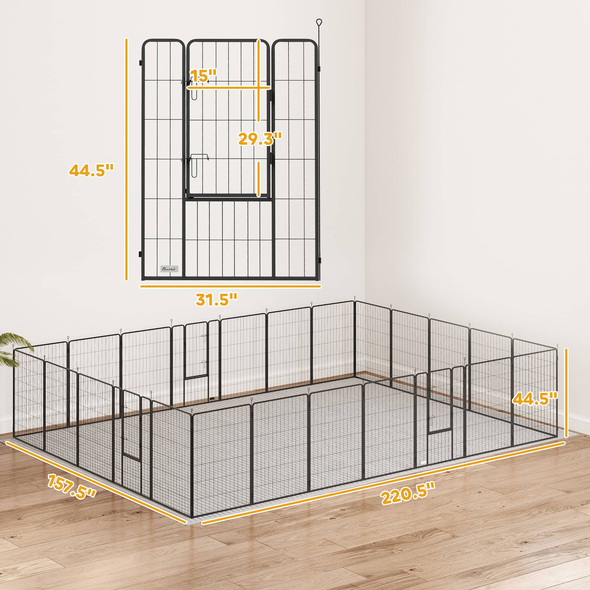 Dog Playpen For Indoor Outdoor, 24 Panels