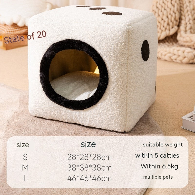 Autumn And Winter Cat Arctic Warm Thickened Pumpkin Dog Closed Windproof Pet Bed