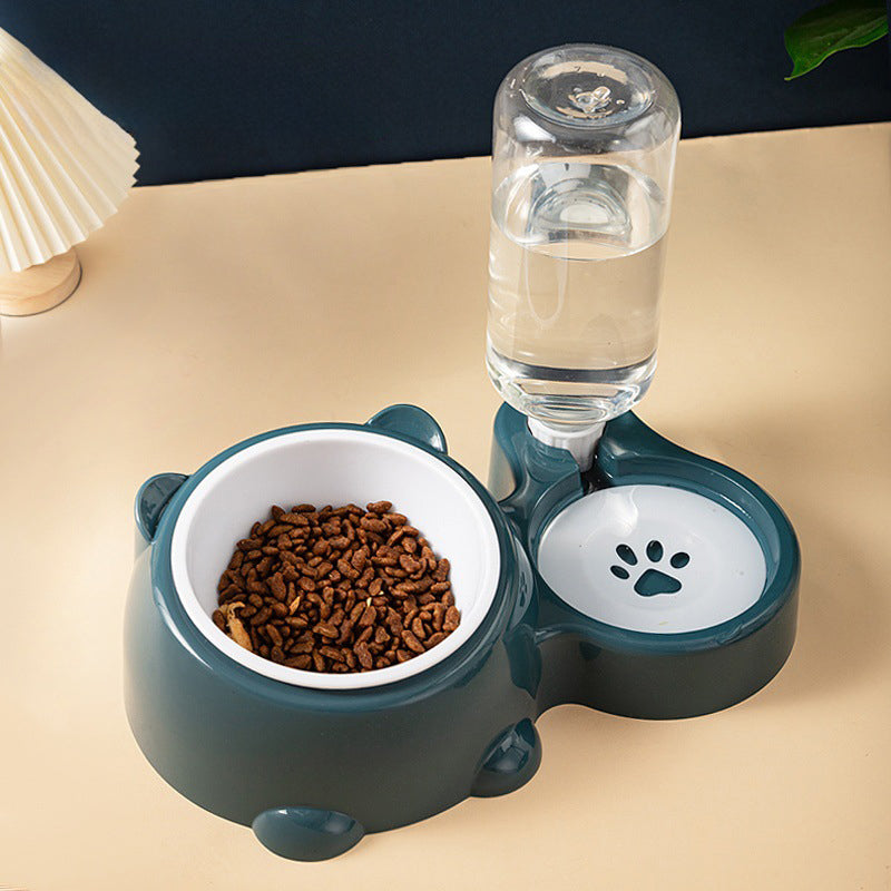 Feeder and water dispenser set for cats and dogs