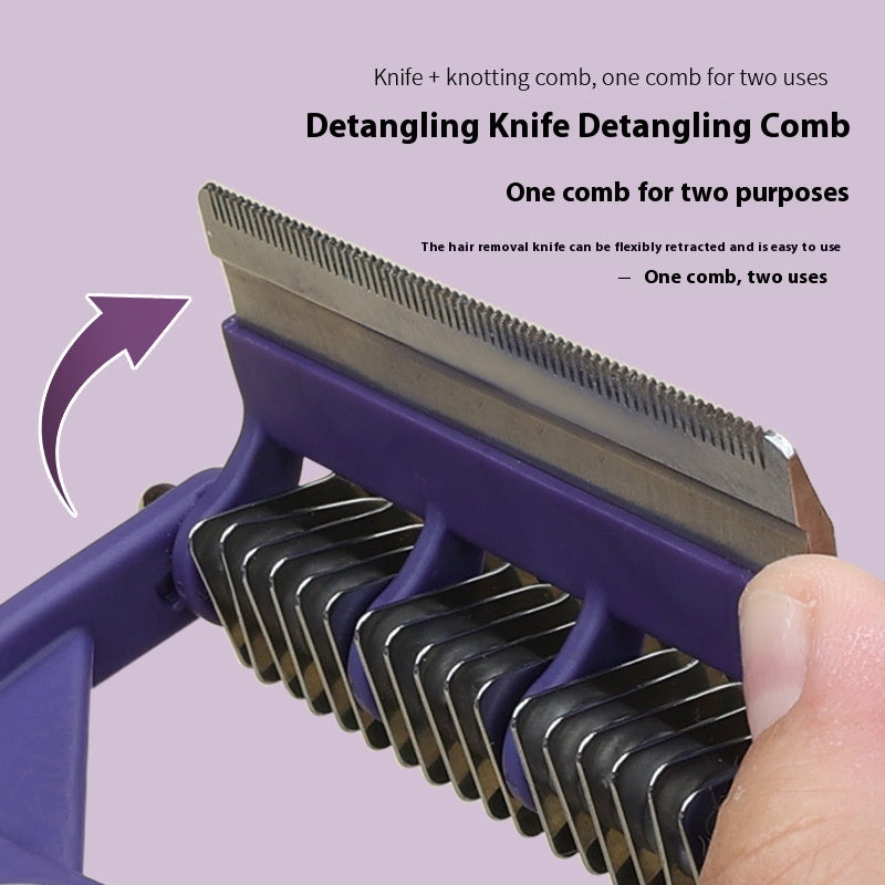 Multifunctional comb for untangling knots in dogs and cats